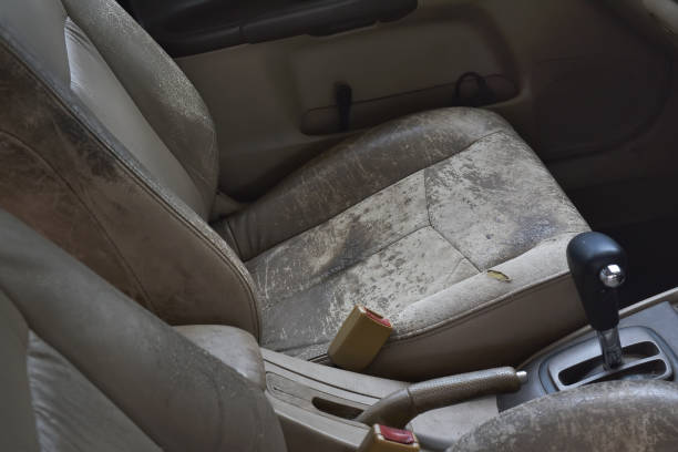 Car interior damaged by winter conditions